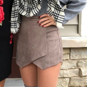 Suede Skort